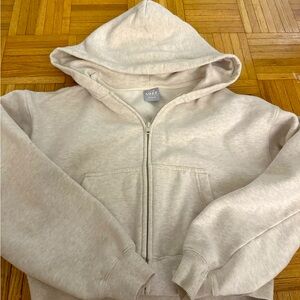 Aritzia tna cozy fleece boyfriend zip up hoodie size small s